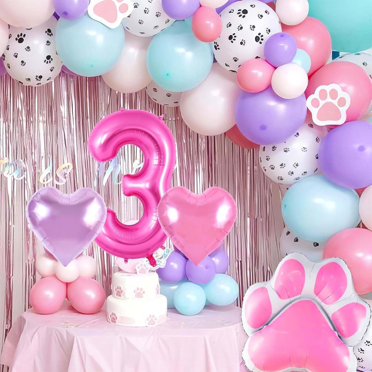 Set Palloncini Mylar A Forma Di Zampa Di Cane E Osso - Blu E Bianchi, Per Feste A Tema Animale, Compleanno Cane, Baby Shower E Laurea - 3