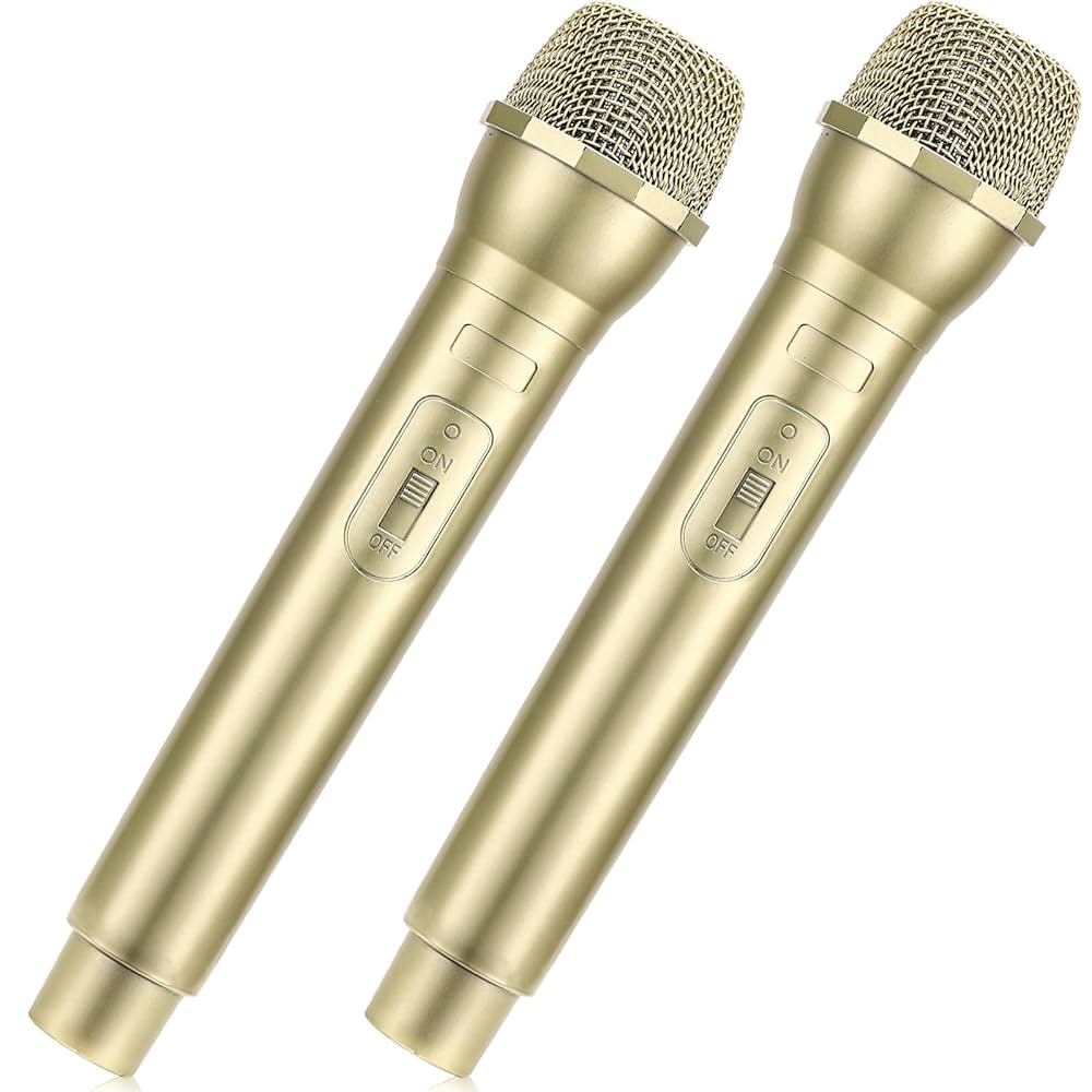 Facmogu 2PCS Fake Microphone Prop, Plastic Realistic Pretend