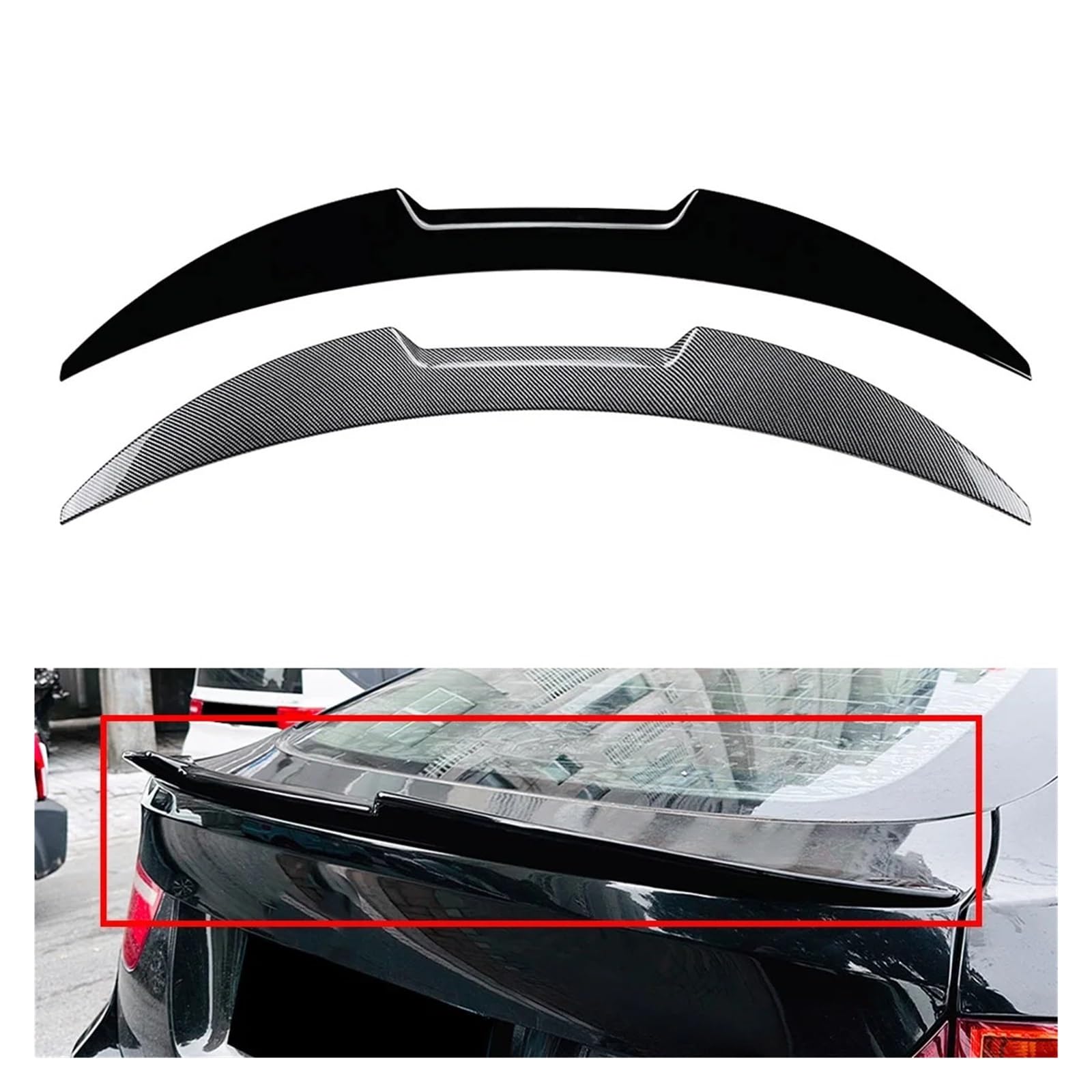 Spoilers Arrière Voiture pour BMW pour X6 E71 E72 X6M SUV Noir Brillant/Fibre De Carbone Couleur Voiture Coffre Arrière Aileron Aile Lèvre ABS Plastique Spoiler Wing(Glossy Black)