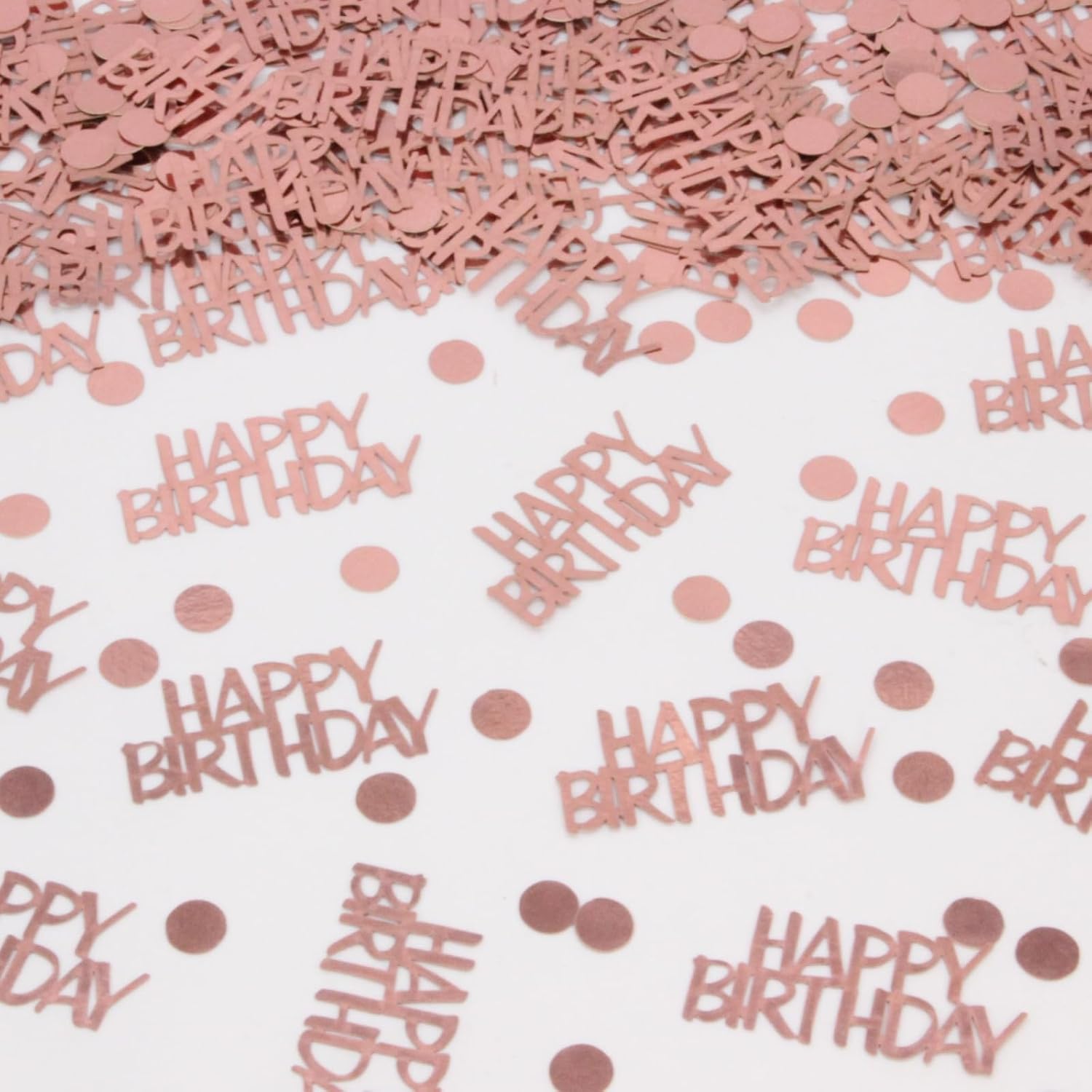 Rose Gold Birthday Confetti - 270 PCS Glitter Happy Birthday Decorations for Table