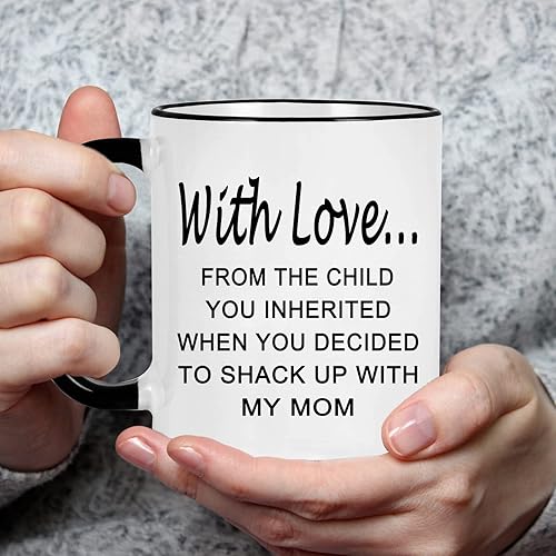 Miniatura 2 de WENSSY Regalos para padrastro, taza con amor del niño que heredaste, regalo de cumpleaños para padrastro padrastro de hijastra hijastro, 11 onzas,