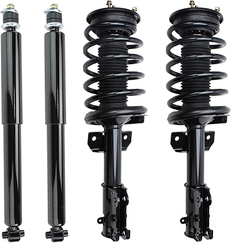 Detroit Axle - Puntales delanteros con resortes helicoidales + amortiguadores traseros de repuesto para Ford Mustang 2005-2010 (Exc. Shelby Bullitt)