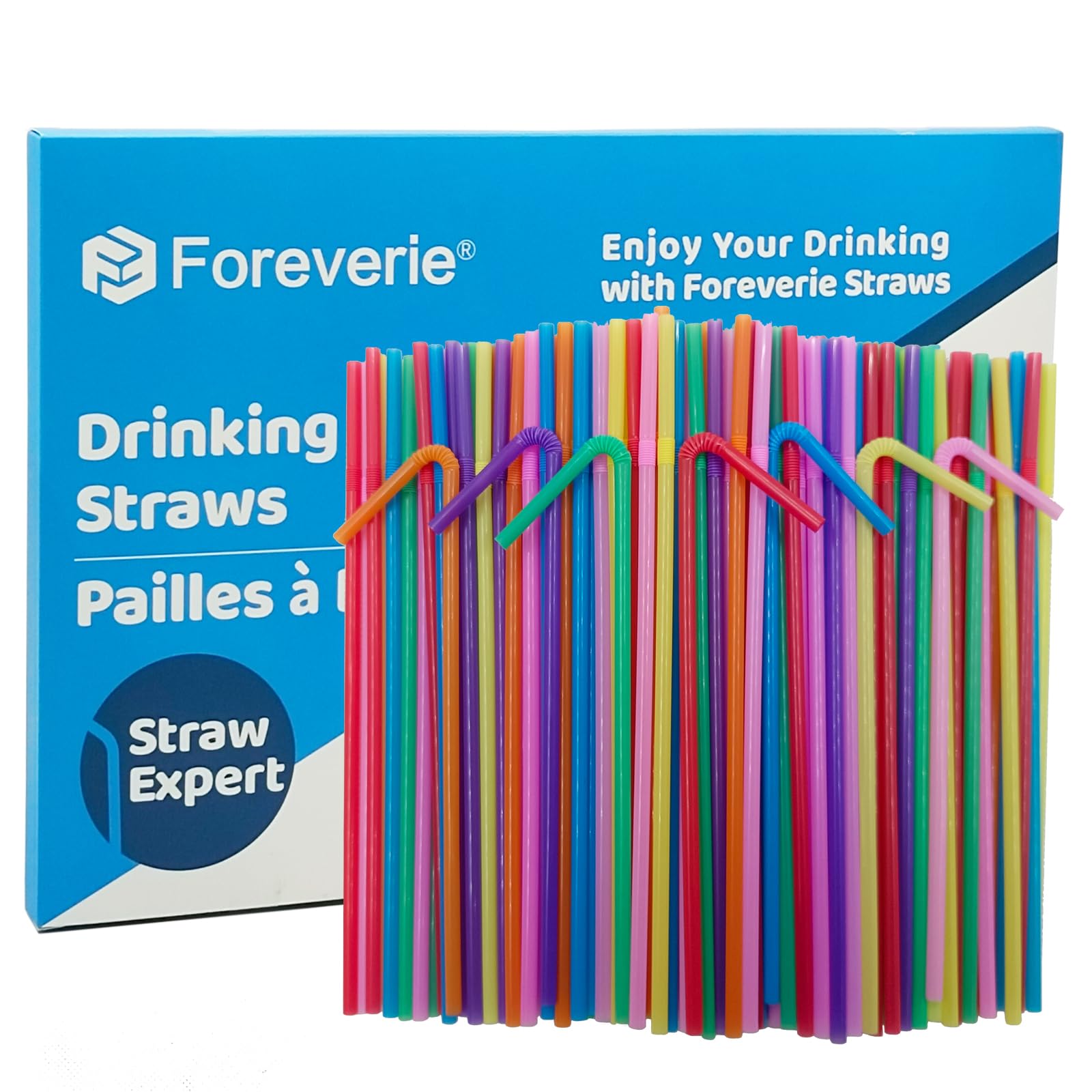 FOREVERIE 200 Counts Mixed Solid Color Plastic Bendy Straw for Drinking, 5  MM Caliber, 8.27 Inches/21 CM Length, Soft & Thin & Small : Amazon.ca: Home