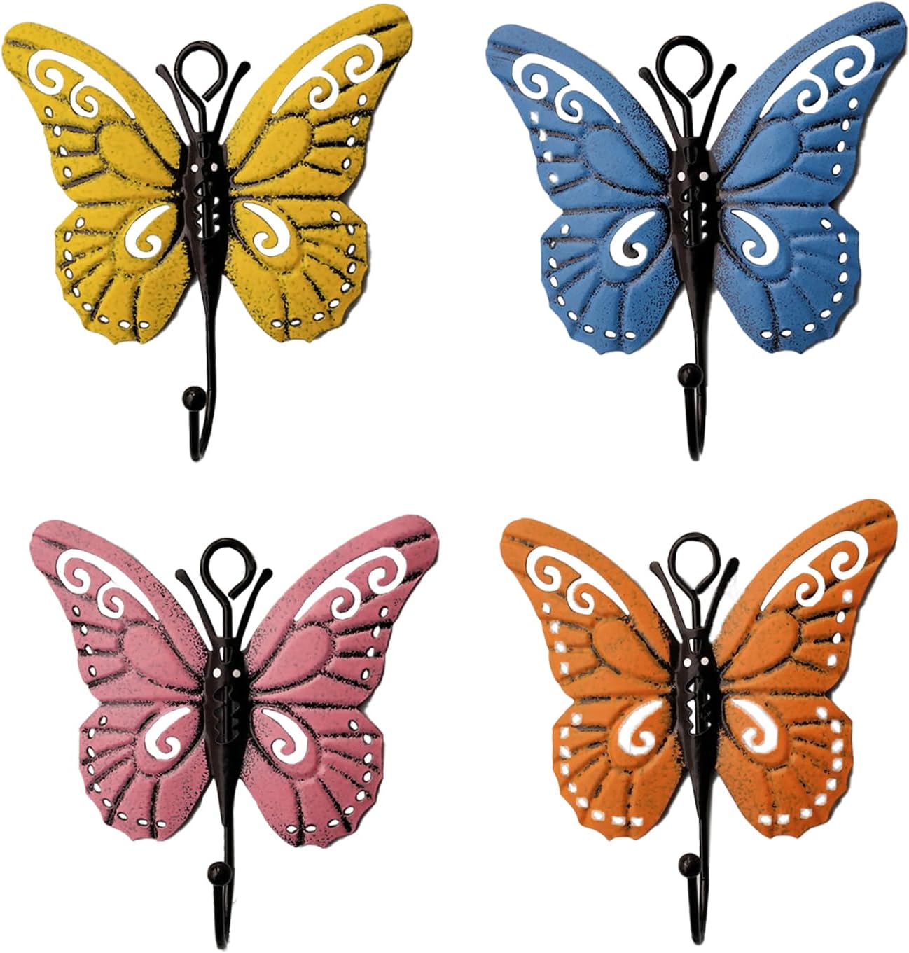 KFZDCG 4 Pcs Butterfly Wall Mounted Hooks, Butterfly Coat
