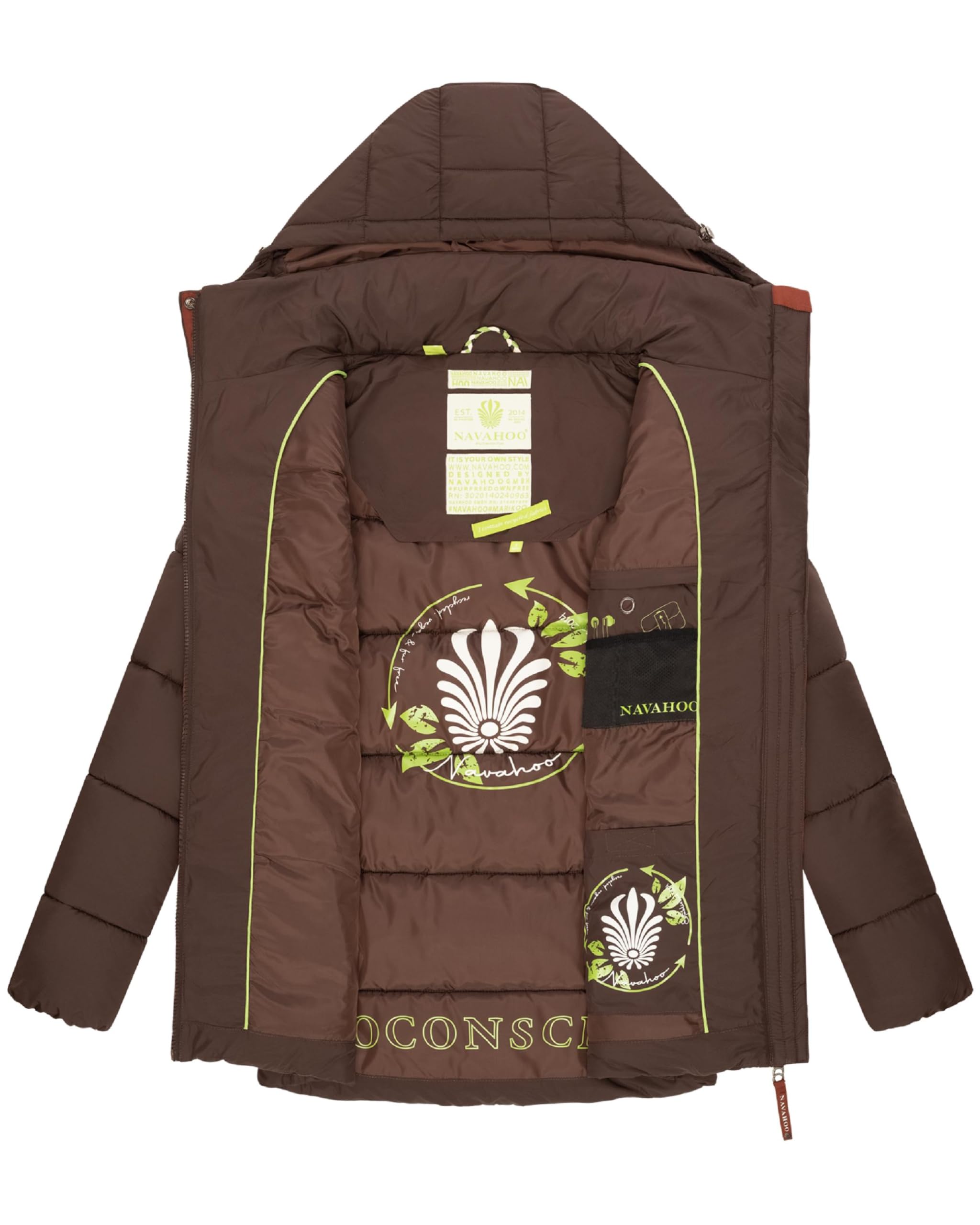 Navahoo Damen kurze Winterjacke Steppjacke warm mit abnehmbarer Kapuze Wattewölkchen XS-XXL