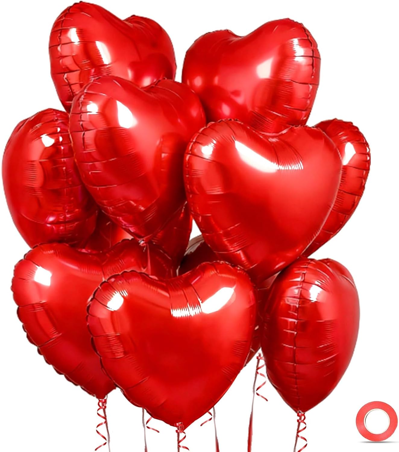 Amazon.com: Heart Shaped Red Foil Balloons - 15 Pack 18 Inch for ...