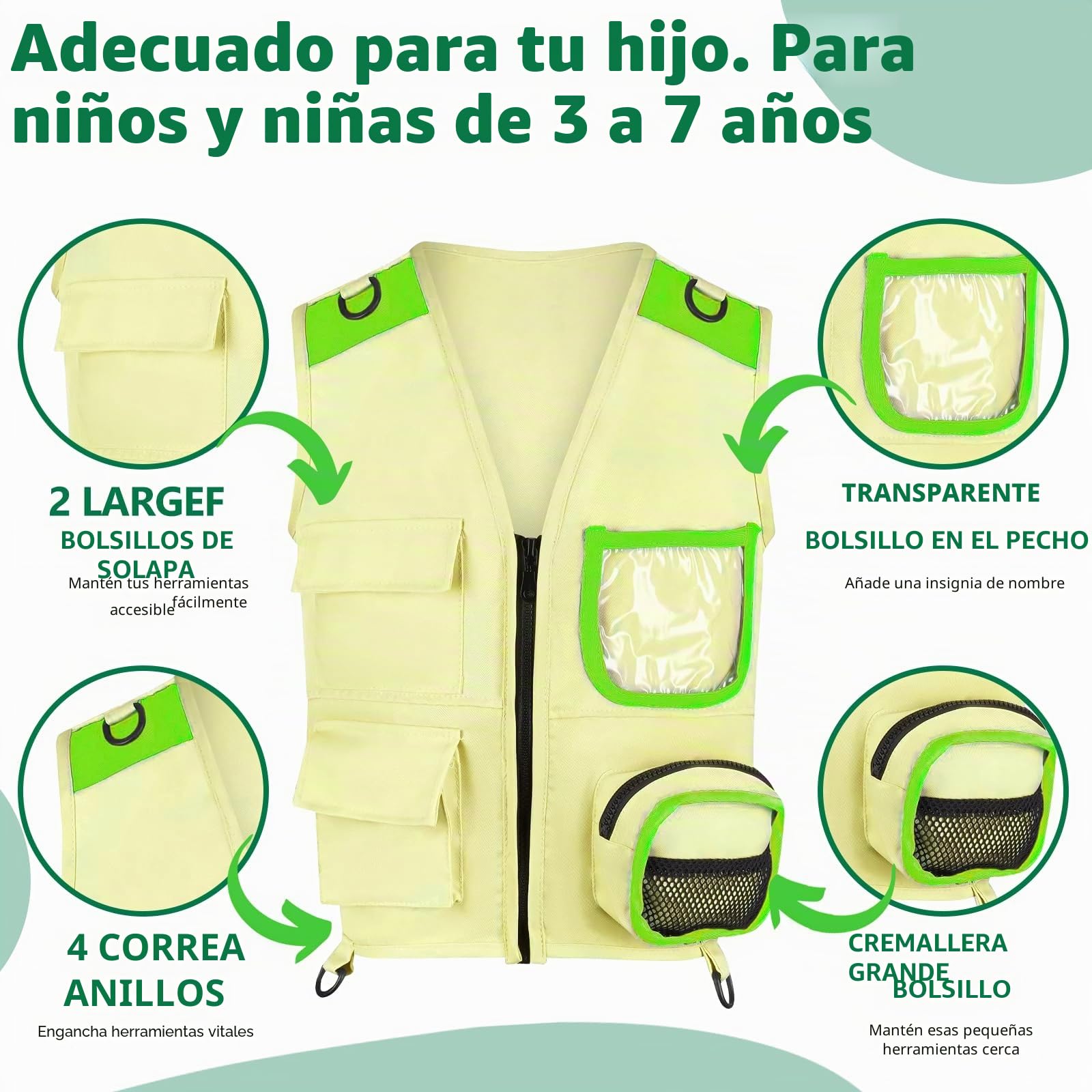 Kit Explorador Niños 23 Piezas – Juego Exploración Infantil con Prismaticos, Lupa, Caja Insectos, Chaleco, Sombrero, Linterna y Red – Disfraz Aventura para Jardín, Camping y Naturaleza