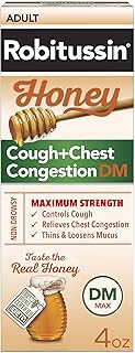 Robitussin Maximum Strength Honey Cough + Chest Congestion DM, Cough Medicine for Cough and Chest Congestion Relief Made w...