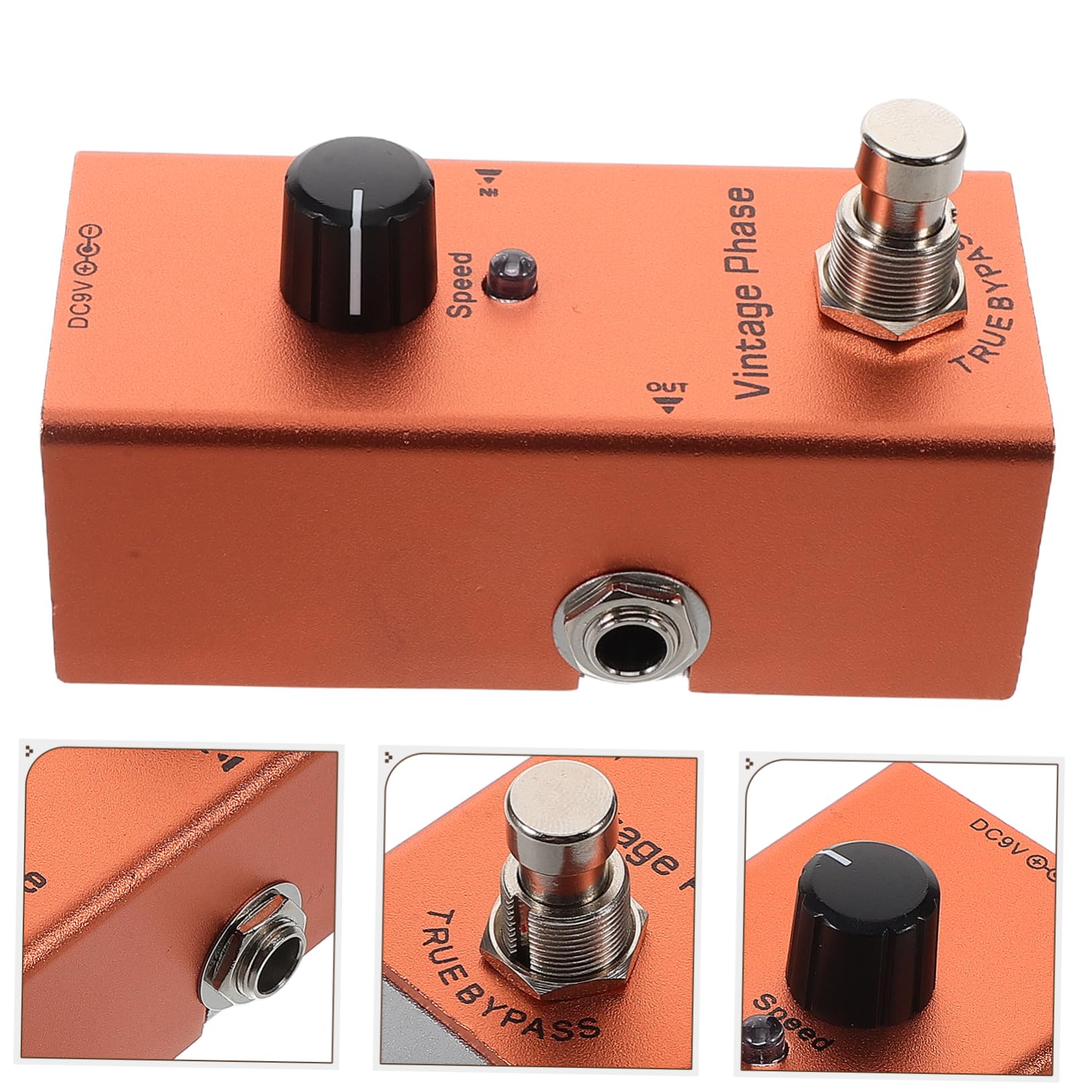 Toyvian Pedale Effetto per Chitarra Elettrica Mini Retro Phase Effettore con Riduzione Rumore Circuito True Bypass Design Portatile per Concerti e Registrazione Basso Chitarra Elettrica