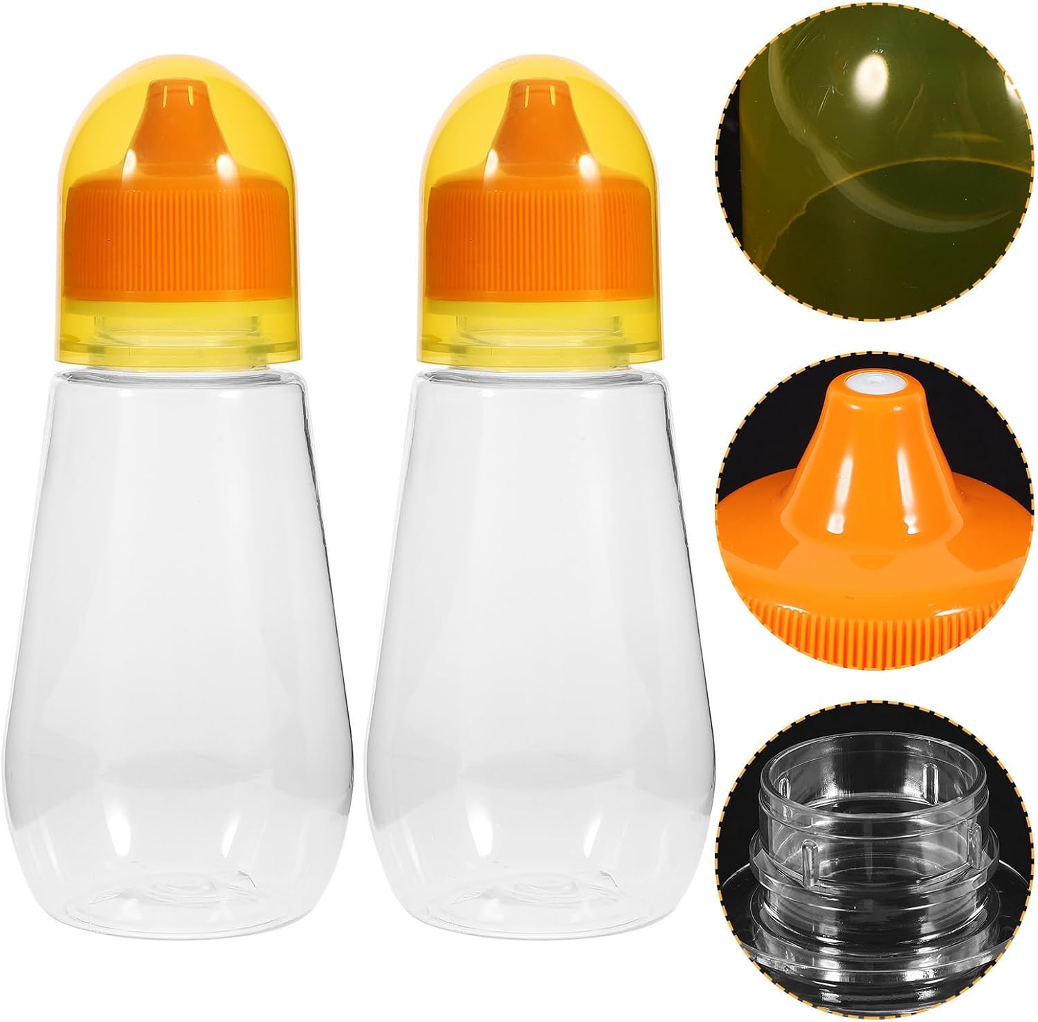 4pcs Reusable Plastic Honey Jar 250g PET PP Squeeze Bottle