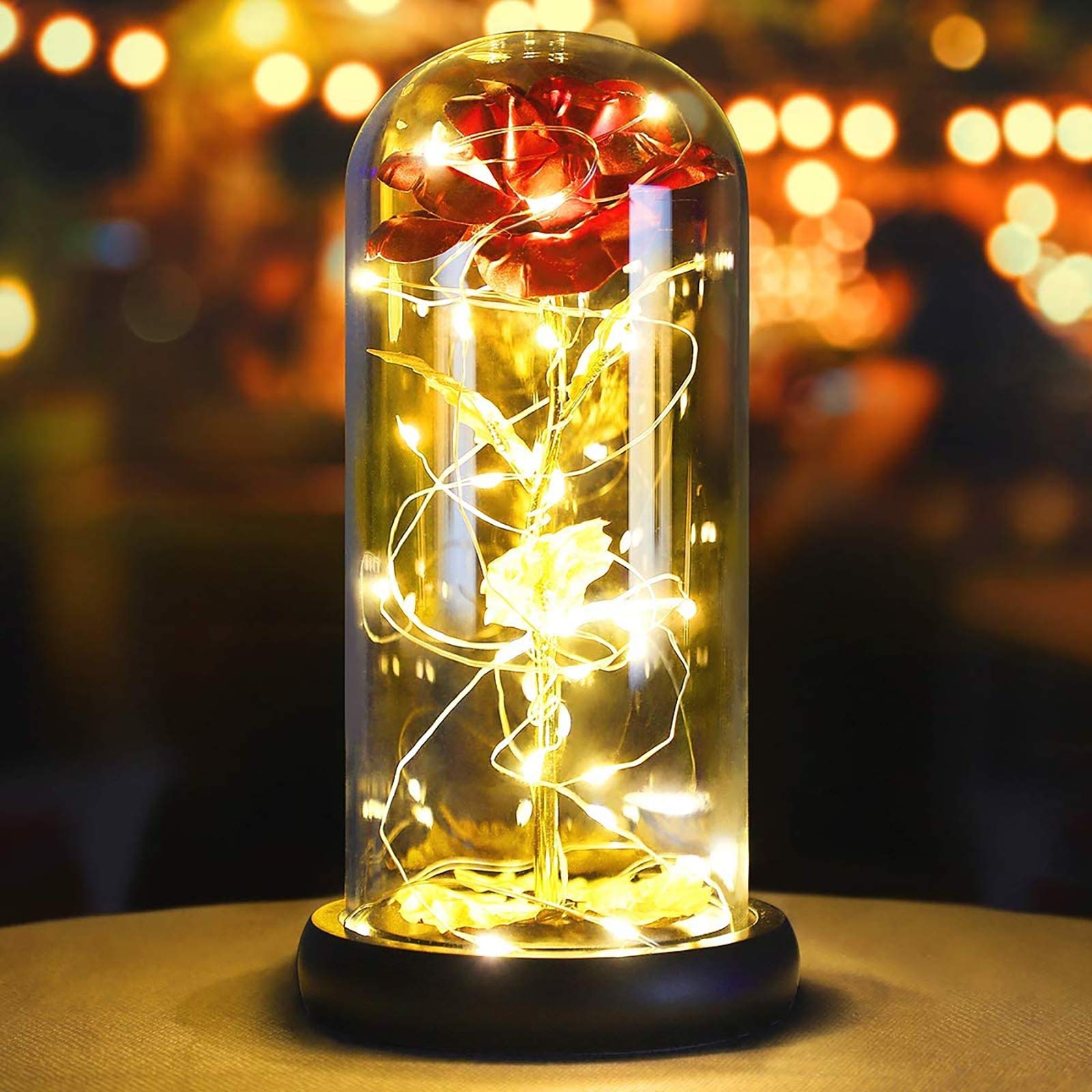 FENGFU Rose Gifts for Women & Her Beauty and the Beast Enchanted Rose Gifts for Mother's day Personalised Gifts Disney for Women Wife Anniversary Birthay