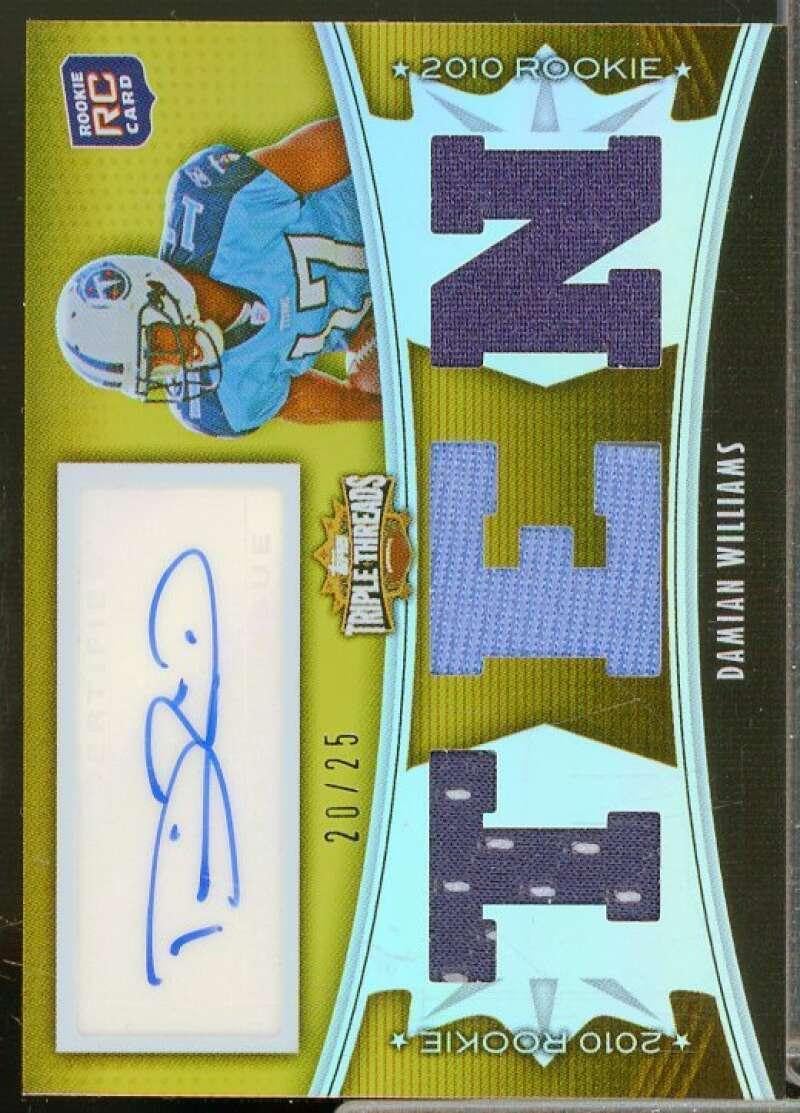 Damian Williams JSY AU Rookie Card 2010 Topps Triple Threads #119B - Unsigned Football Cards