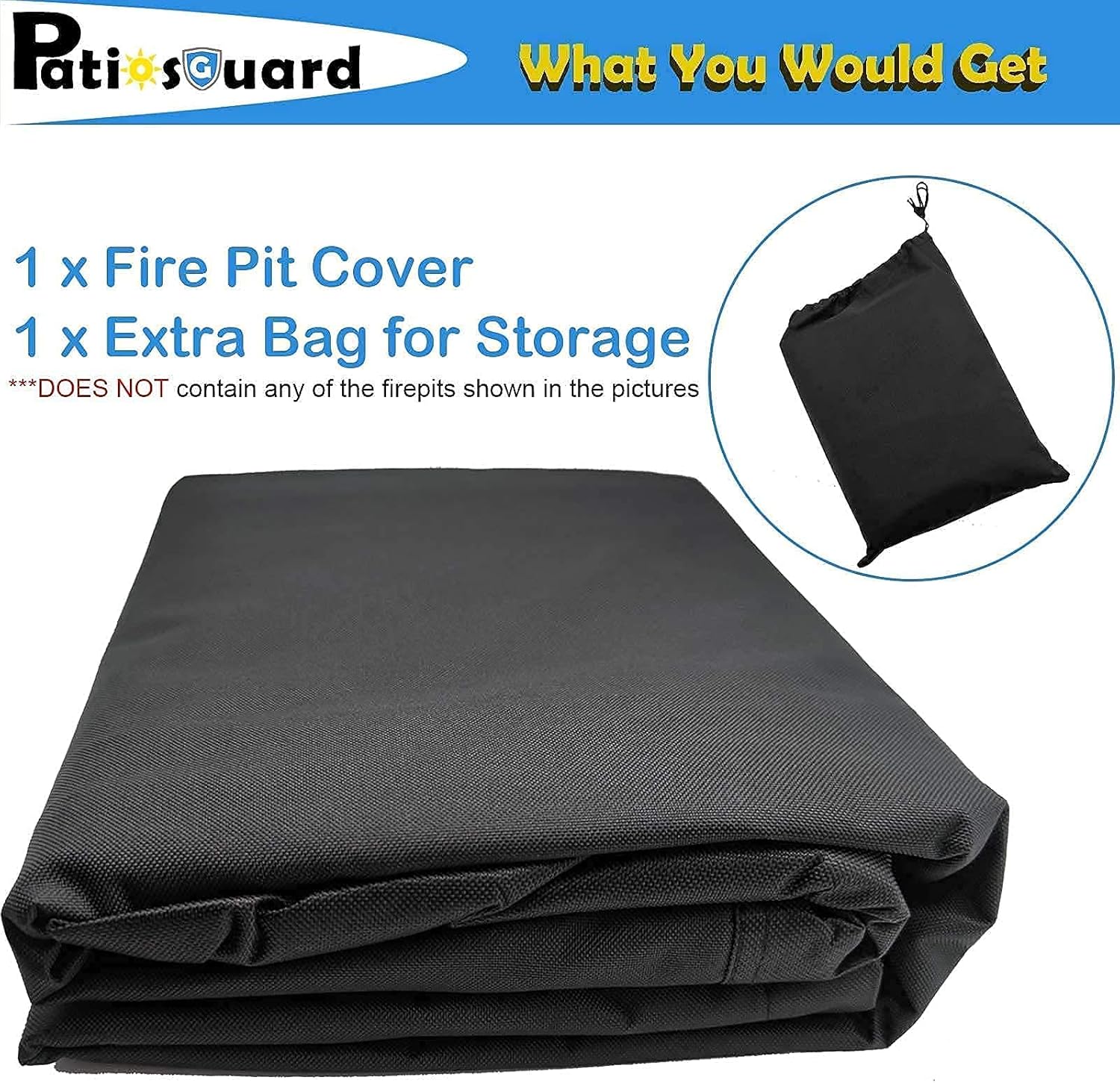 PatiosGuard Waterproof Fire Pit Table Cover Square 30 x 30 x 25 inch, 600D Heavy Duty with PVC Lining & Windproof Buckles Fit for Patio Gas Propane Firepits 30x30 / 28x28 inch : Patio, Lawn & Garden