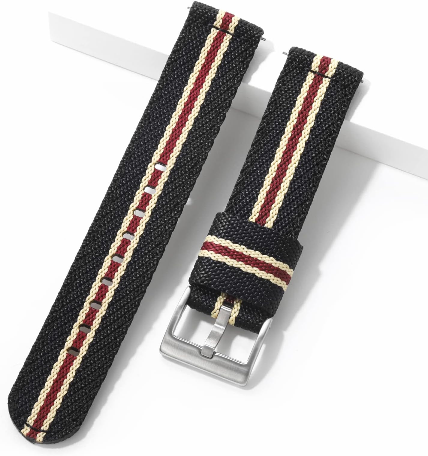 20mm 22mm Fast Release Nylon Watch band with Stainless Steel Buckle, Two-Piece Waterproof Nylon Watch Strap for Men & Women