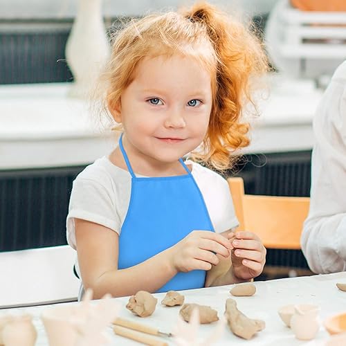 Vista 7 de KUUQA Paquete de 16/24/30/36/40 delantales de arte para niños a granel delantales de pintura para aula, suministros de fiesta Colores mixtos