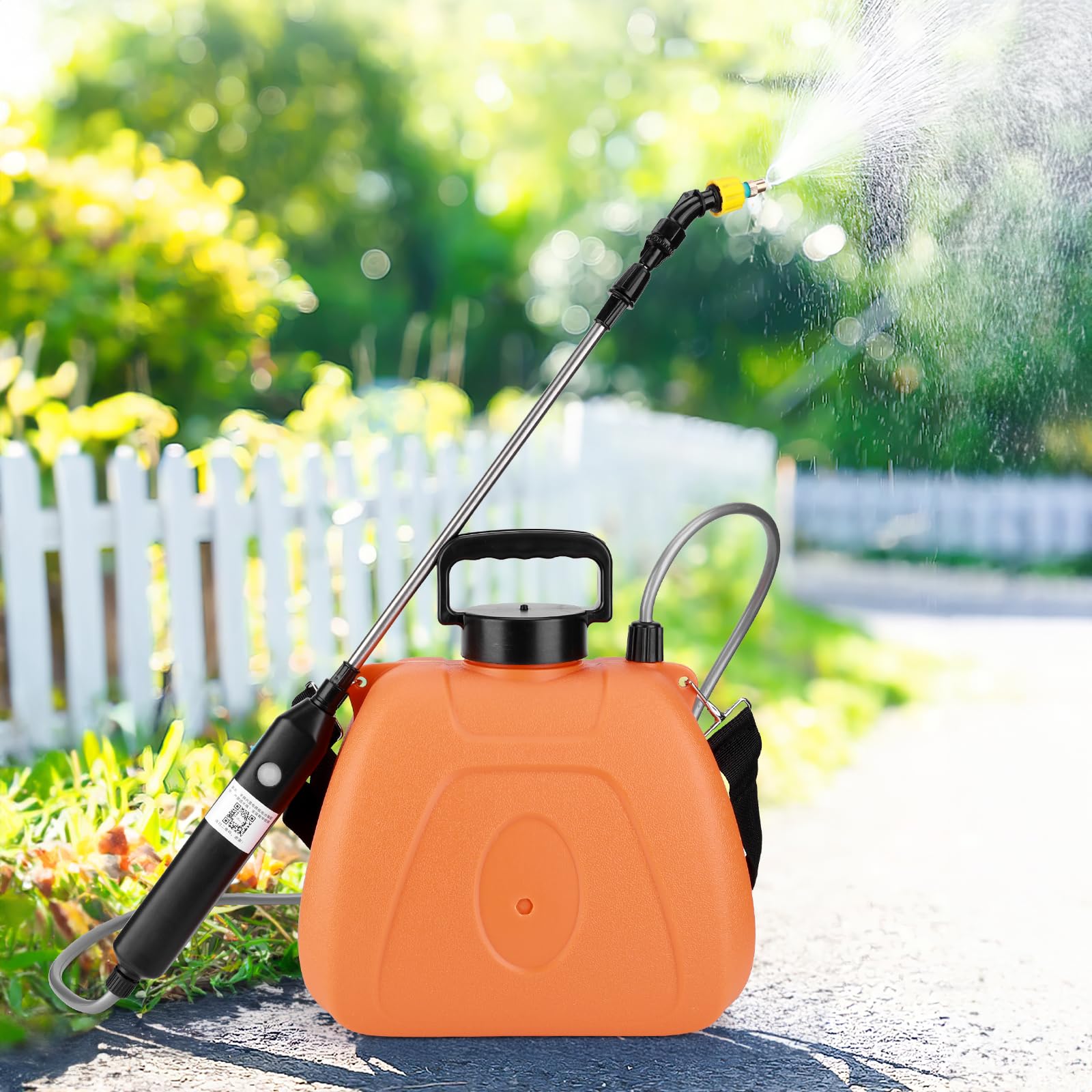 Pompa Irroratrice a Batteria da 8L Spruzzatore Elettrico 3 ugelli per nebbia, Spruzzatore Portatile USB ricaricabile per piante da giardino, spruzzatore da giardino con tracolla regolabile