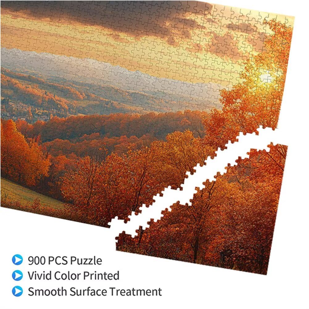 Puzzle Automne 900 Pieces Paysage Puzzle Adultes 87 x 34 cm DIY Difficile Classiques Jigsaw Panoramique, Adulte Jeu éducatif, 2025 Bois Jigsaw Art Impossible Famille Challenge, Cadeau pour Femme Q-2