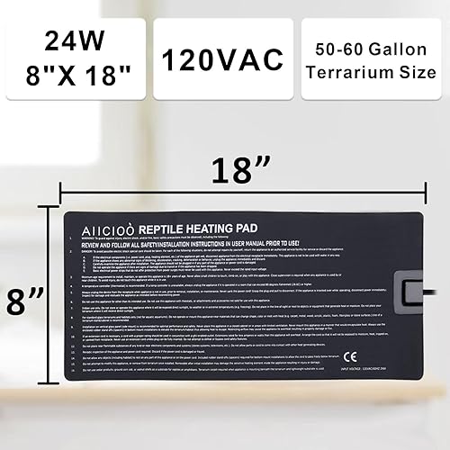 Miniatura 17 de Aiicioo Termostato calentador debajo del tanque, almohadilla térmica de reptiles con control de temperatura, alfombrilla de calor para reptiles