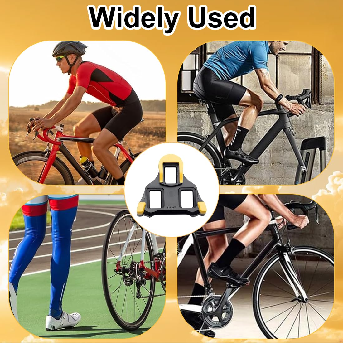 Calas Bicicleta Carretera, 1 par, Superficie Antideslizante - Ligero y fácil de transportar - Spinning Juego de Calas Look Carretera Calas, para Carreras de Bicicletas, Pedales Zapatillas de Ciclismo