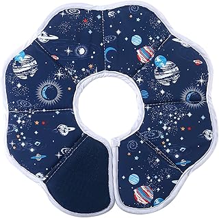 Udebohe Cat Recovery Collar Cone Soft, Protective Adjustable Pet Recovery Collar for Post Surgery, Planet Printed Recovery Cone for Cats Kittens Puppies to Prevent Lick Wounds (S)