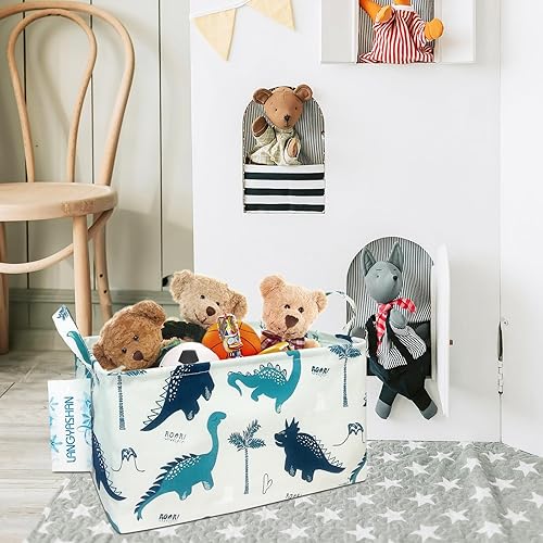 Miniatura 5 de Langyashan - Cesta de tela rectangular con asas para almacenamiento y organización del hogar, la cocina, juguetes de los niños, la oficina, el