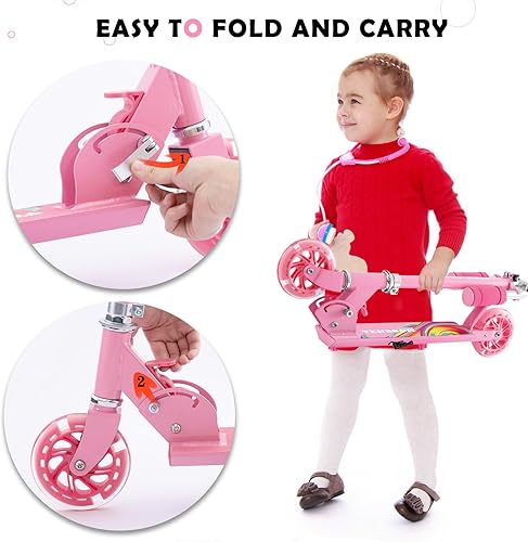 Miniatura 3 de TENBOOM Juguetes de scooter para niños de 6 a 12 años, 3 a 5 años, regalos de cumpleaños de Navidad para niñas y niños, patinete plegable fácil con