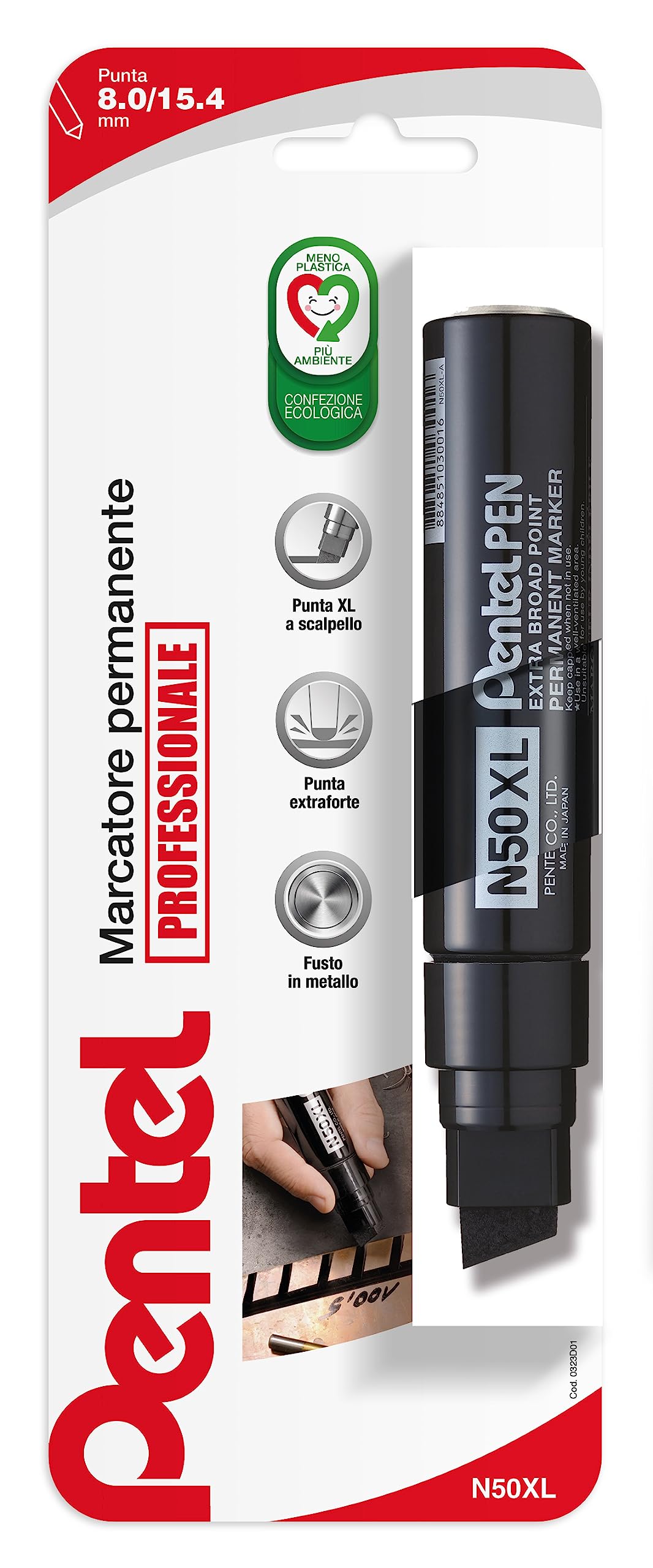 Pentel N50XL Permanent Marker Tip Chisel Tip Giant Black 1pc