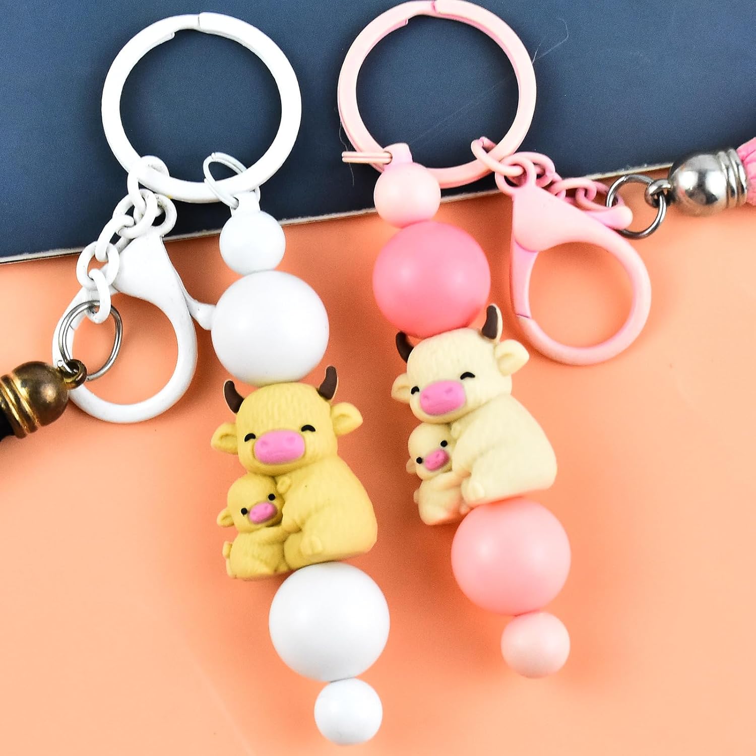6 PCS 3D Mother-Child‌ Yak Silicone Focal Beads for Pens, Animal Focal Beads Bulk for Keychain Bracelet Necklace Making, Handmade Crafts Supplies - Image 5