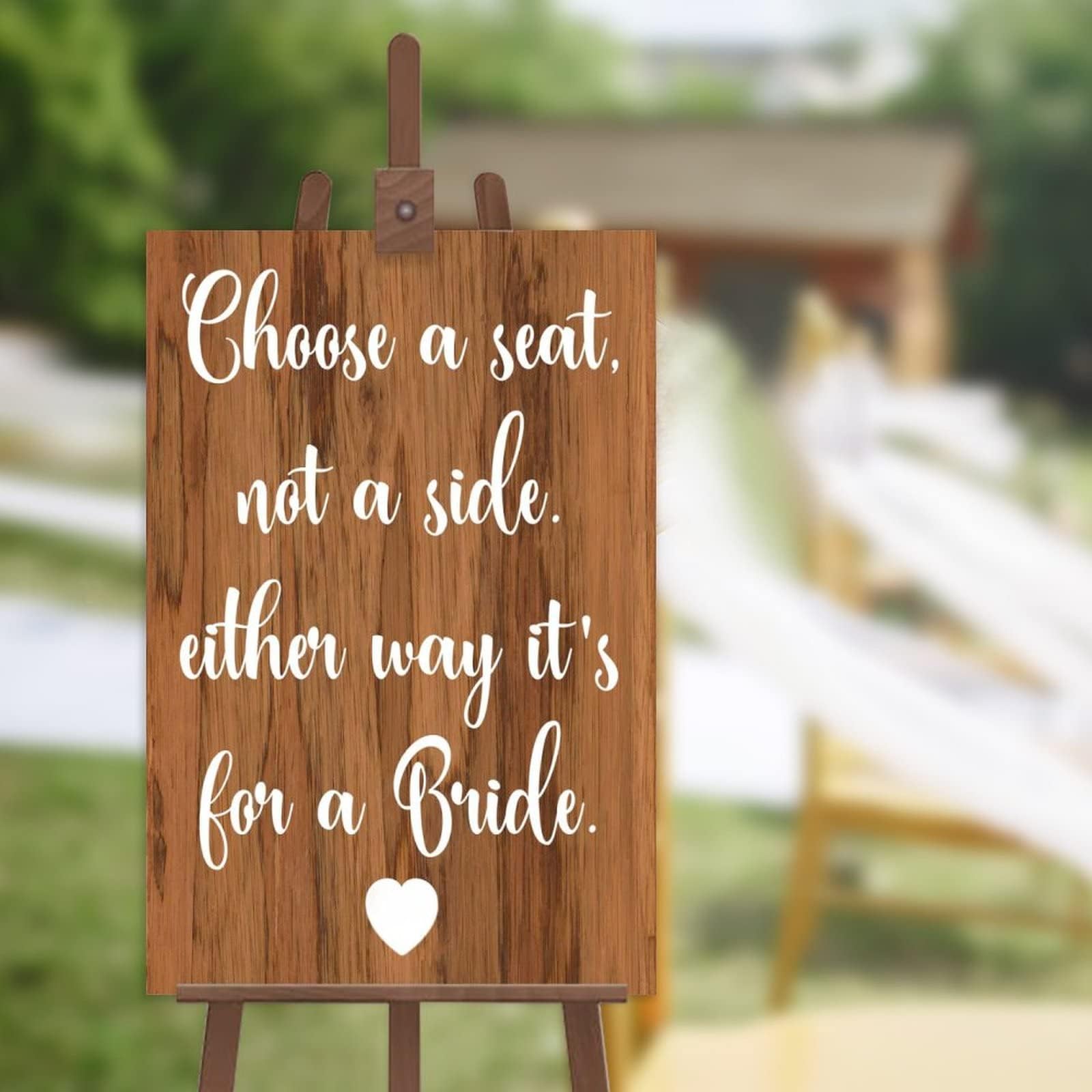 NABRAND Wedding Welcome Sign Choose A Seat Not A Side Either Way It's for A Bride Same Sex Wedding Ceremony Sign LGBT Bride Lesbian Wedding Decor Wedding Sayings Quotes Seating Sign 12x18