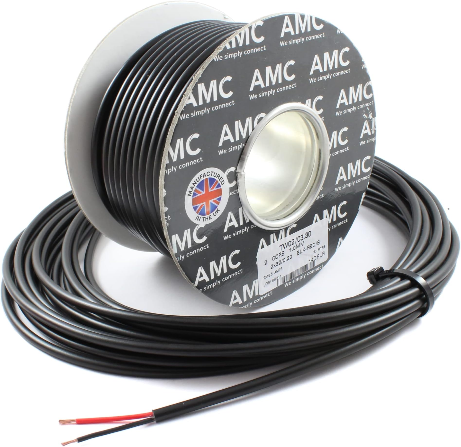 Round Twin 2 Core Cable 12v 24v Thin Wall Wire (16.5 AMP Rated 1mm²) 10 Metre