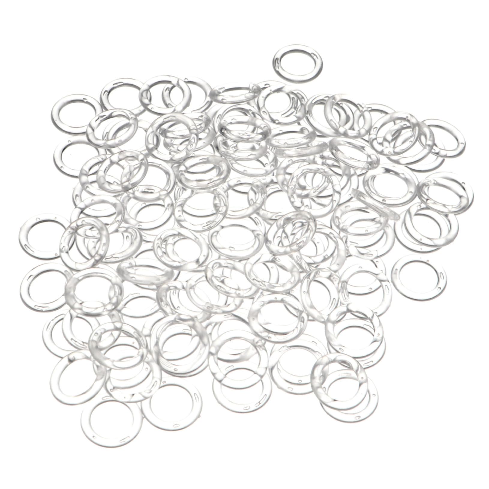 Luxshiny 100Pcs Roman Curtain Rings Plastic Accessories for Drapery Hanging Window Hanger Buckles for Home Bedroom Living Room Bathroom Decor Smooth Sliding Design
