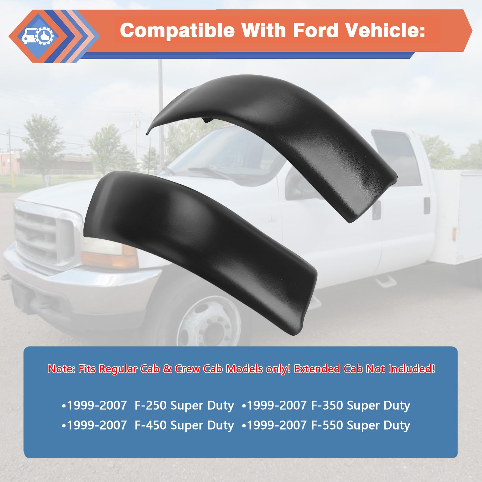 Verbesserte Dachleiste, 2 Stück Links und rechts Dach-Seitenverkleidung, kompatibel mit Ford F250 350 450 550 Super Duty (Normale Kabine und Crew Cab), ersetzt #YC3Z-2551728-PTM