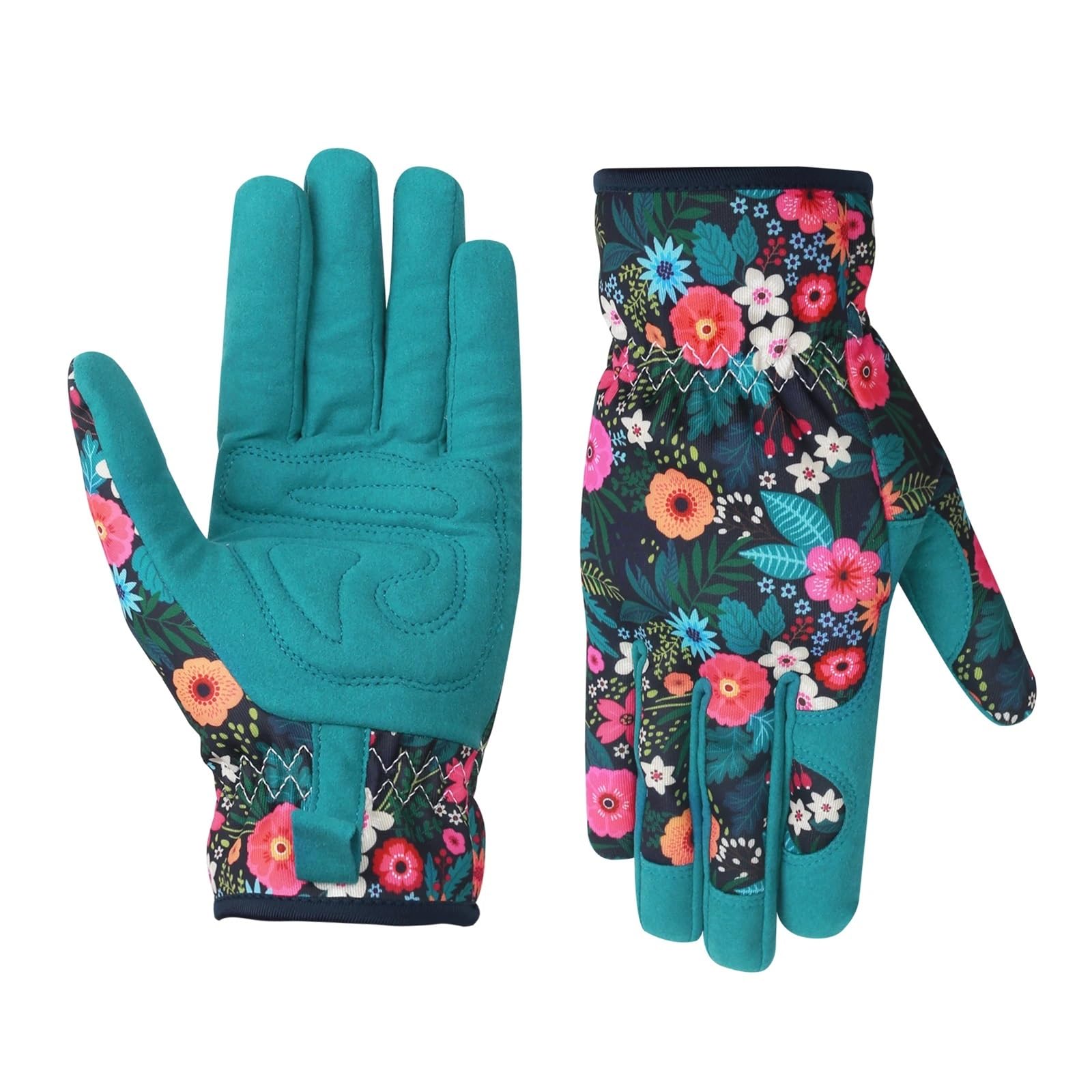 Guanti da giardinaggio donna giardino in pelle traspirante con impugnatura lavoro resistenti alla perforazione e antispina Per il giardinaggio(Blue)