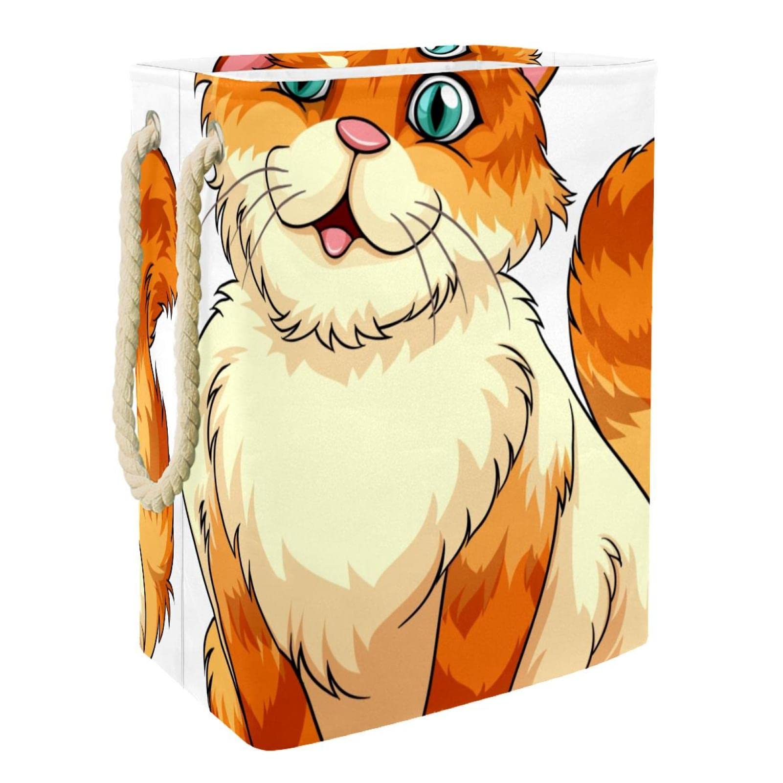 Panier à linge imperméable chat orange pour ranger le linge humide sans odeur