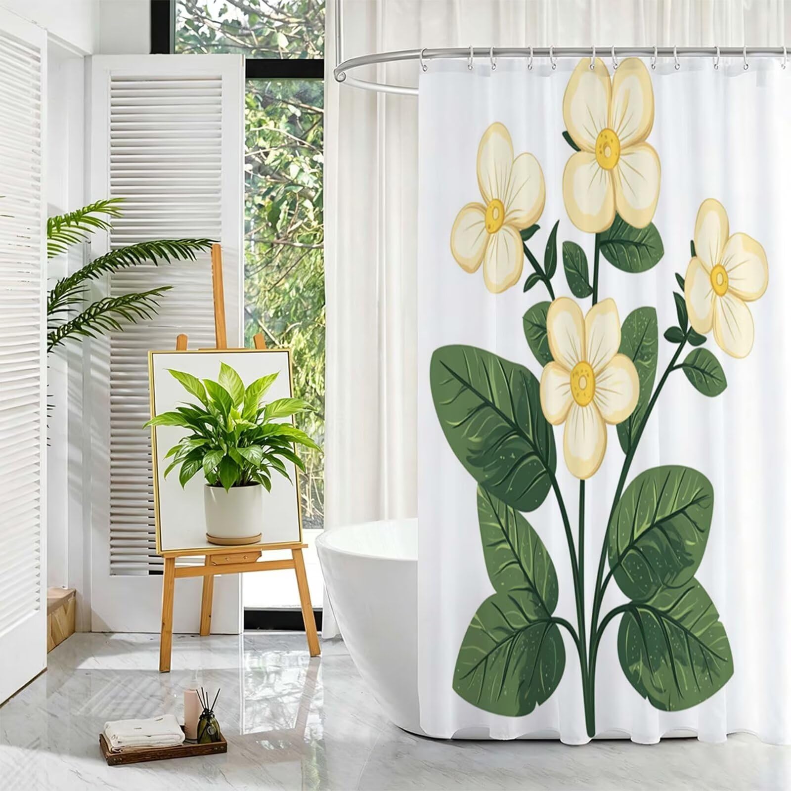 Weiß Duschvorhang, 180x180cm Duschvorhang Badewanne L-240