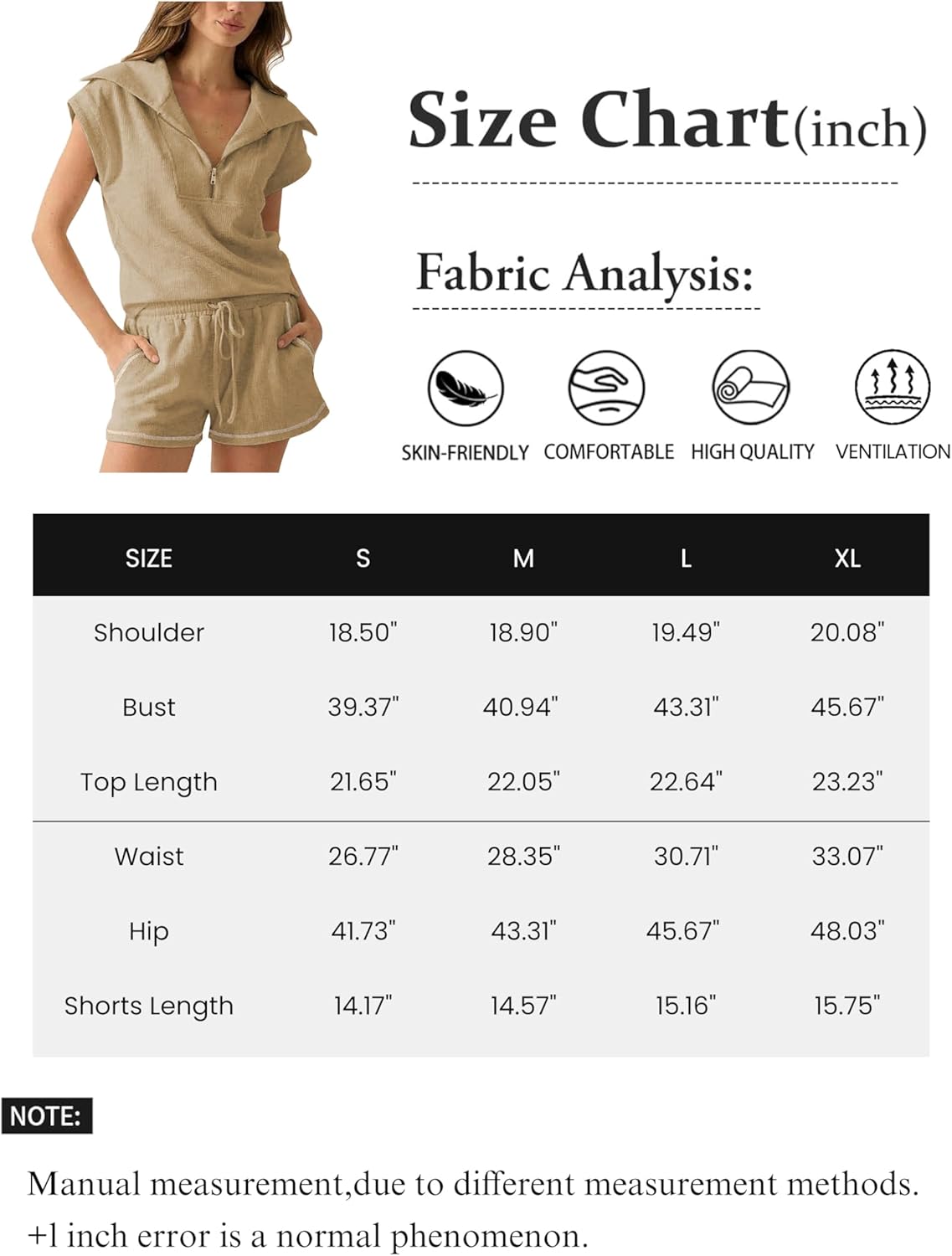 Womens 2 Piece Short Sets Summer Half Zip Lapel Collar Lounge Sweatsuit Airport Beach Vacation Suits with Pockets - Image 5