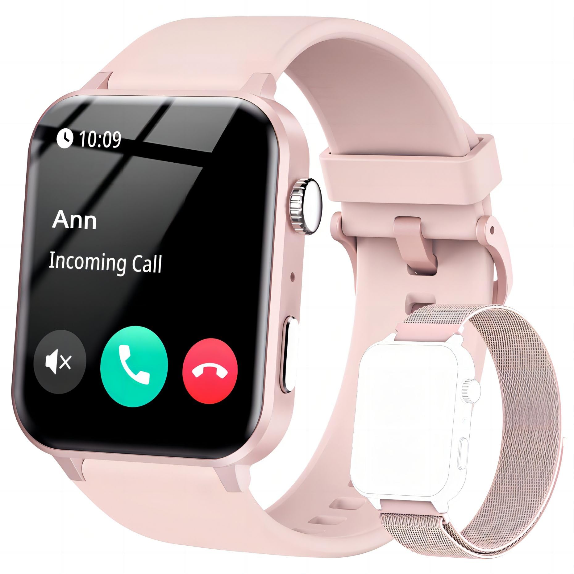 IOWODO Smartwatch Donna,Orologio Fitness con Chiamate,1.85" Smart Watch Monitor del SpO2/ Sonno,24H Cardiofrequenzimetro,100 modalità Sportive,Fitness Tracker per Android iOS