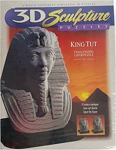 Milton Bradley 3D Sculpture Puzzle King Tut, Cardboard, Assembly &amp; Disassembly, Ancient Egyptian, 200 Pieces, 1 Set, 200 Count
