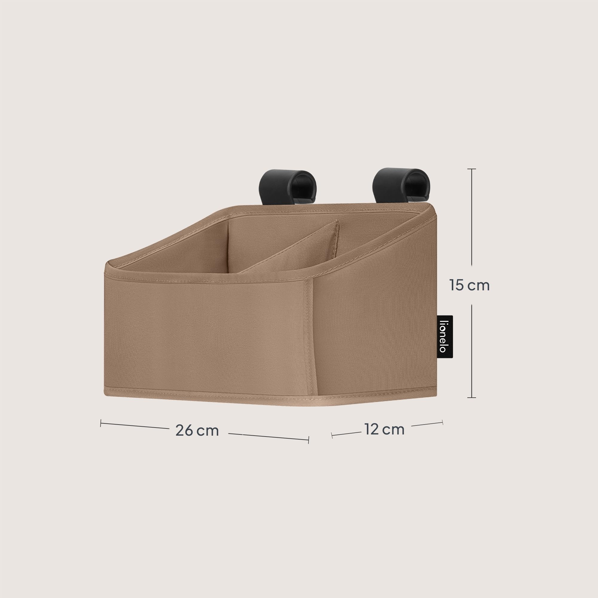 Lionelo Organisateur Lit Bébé Sidepocket Small, Pochette Suspendue Lit, Table à Langer, 26x12x15 cm