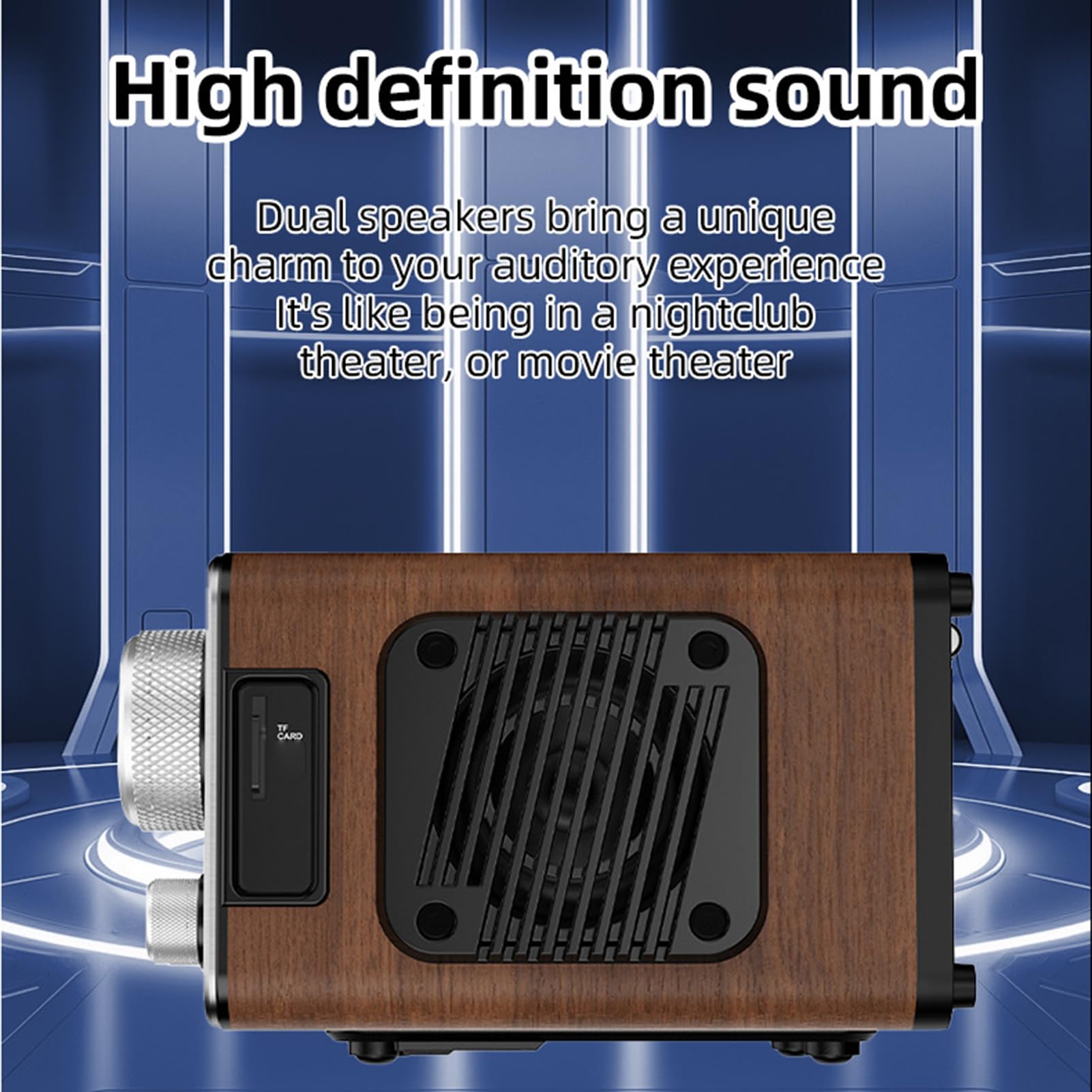 Docooler Radio Intelligente Multibande avec BT 5.2, Double Haut-parleurs, Lecteur Audio Portable, Lecture de Carte TF, écran HD, Réveil, Mode Veille, Batterie Intégrée – Radio (Répéteur de Signal