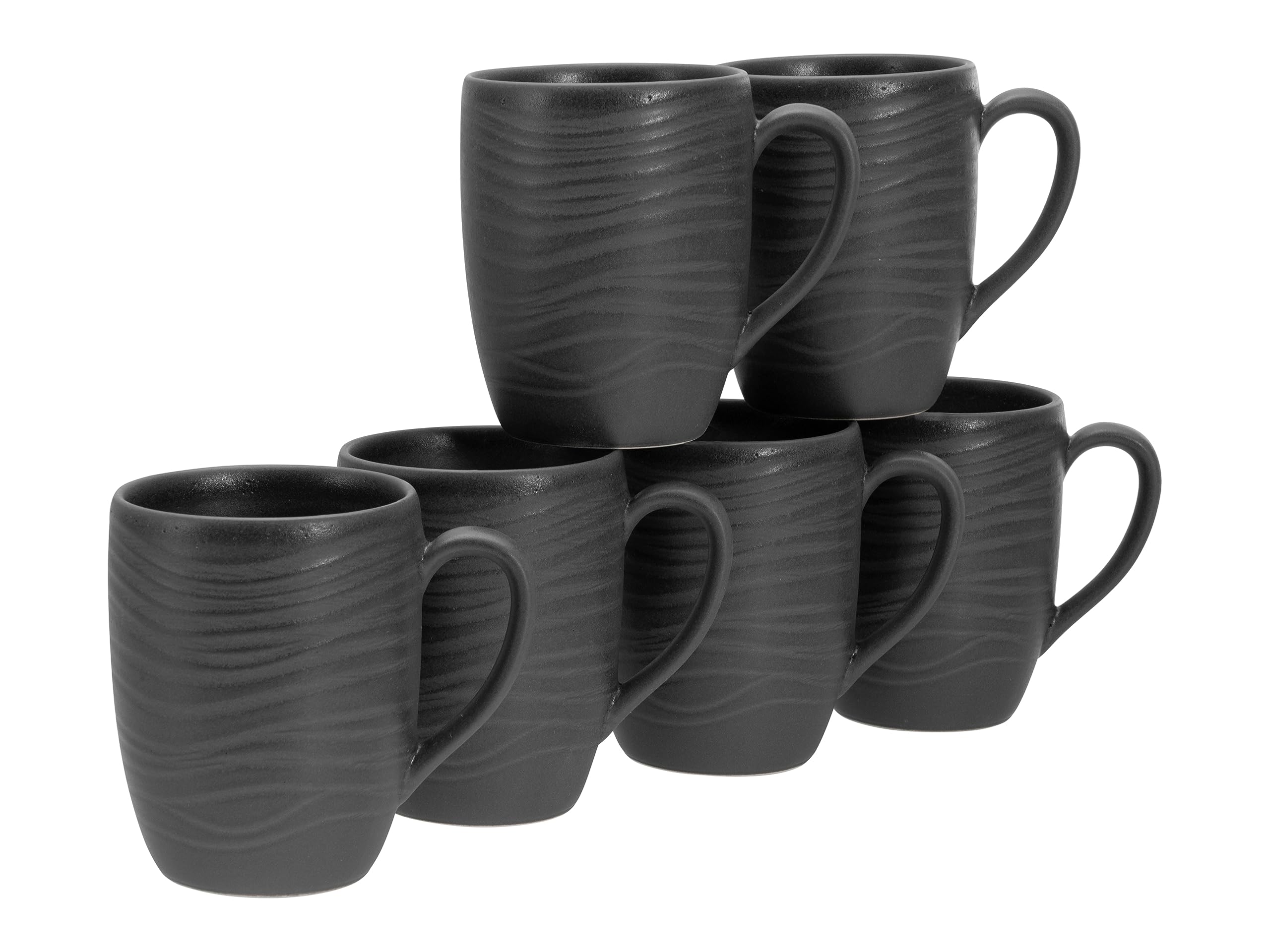CreaTable, 17873, série Lava Stone, service de vaisselle, ensemble de tasses 6 pièces.