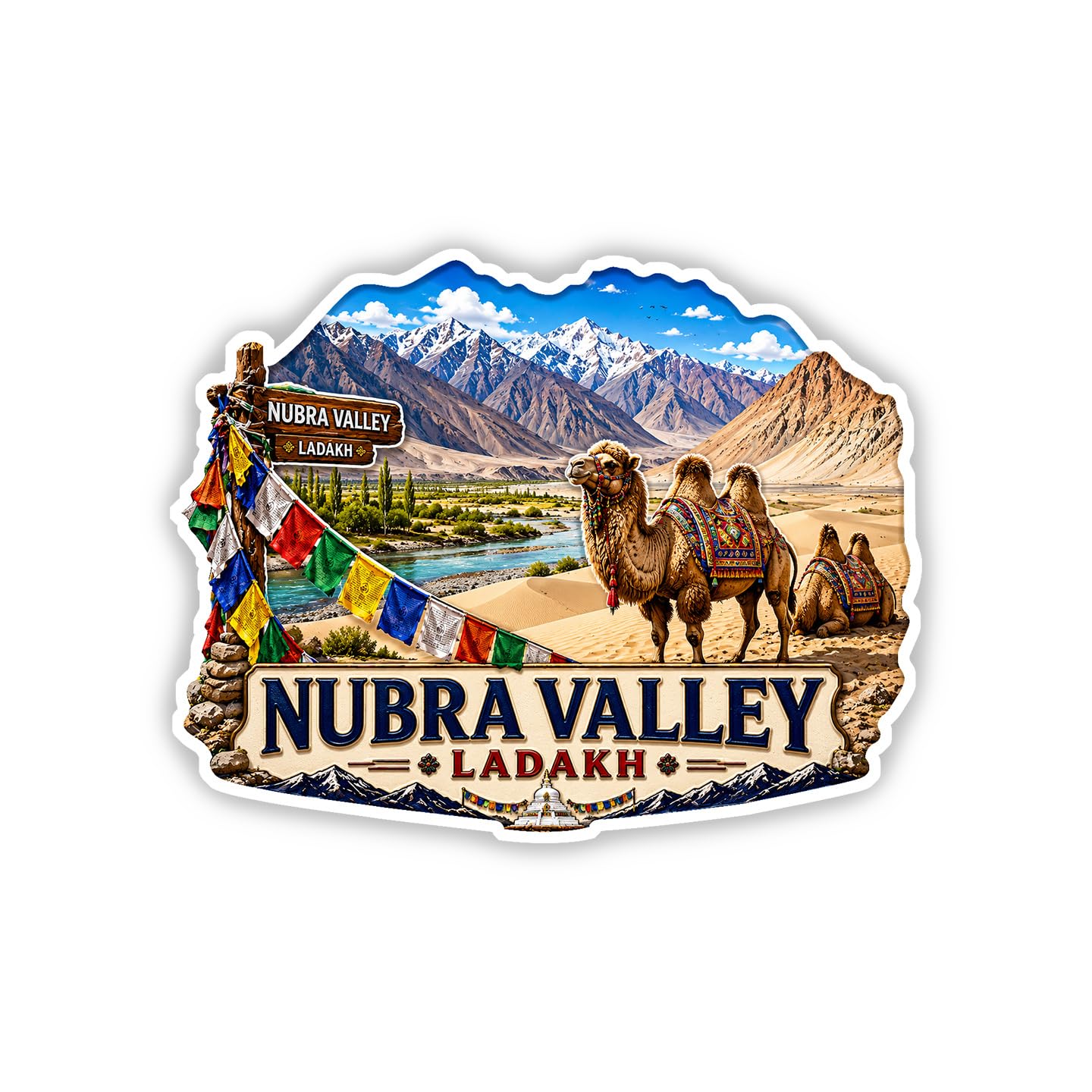 FEEL ART Nubra Valley Ladakh Premium Souvenir Fridge Magnet | Pack of 1 | FM67-image-5