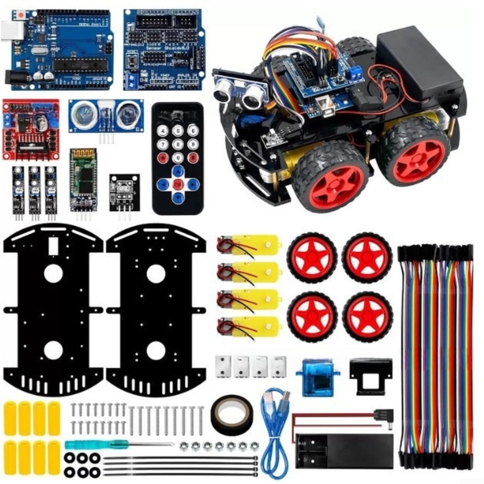 Vehículo robótico inteligente 4WD DIY Kit de construcción con seguimiento