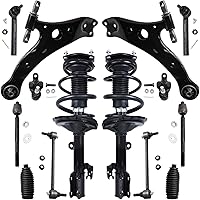 Vista 297 de Detroit Axle - Kit de puntales delanteros para Ford 2000-2004 Focus 2 puntales con muelle helicoidal 2 brazos de control inferiores con rótulas 2001