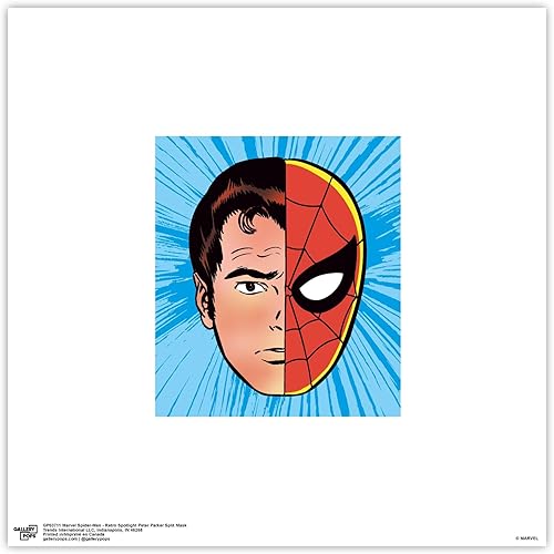Miniatura 10 de Trends International Gallery Pops Marvel Spider-Man - Retro Spotlight Peter Parker Split Mask Wall Art, 12" x 12" Gallery Pops Wall Art, Stretched