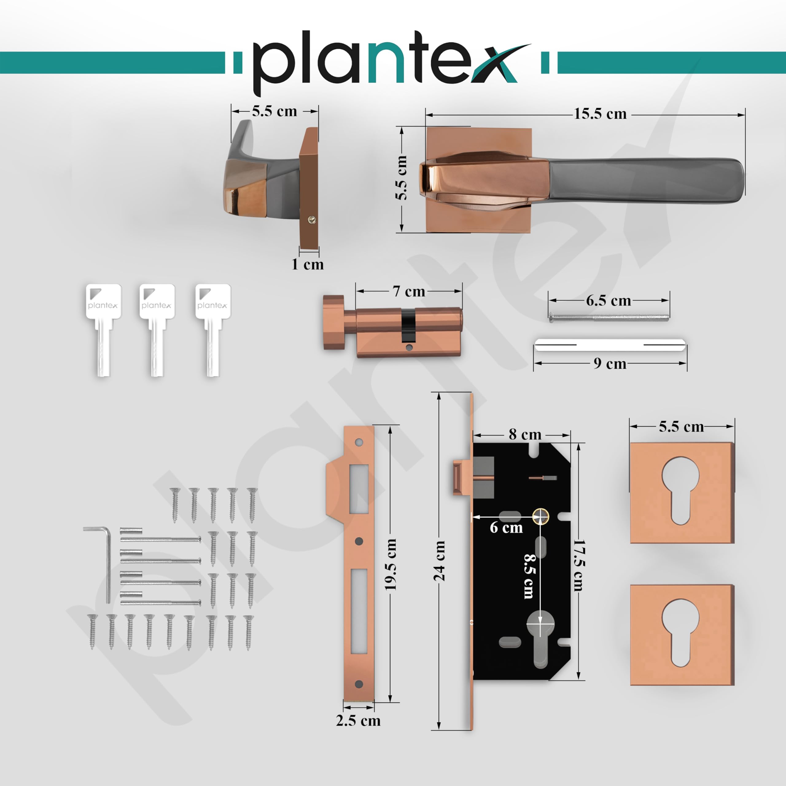 Plantex Mortise Lock - Secure & Stylish Door Lock -3