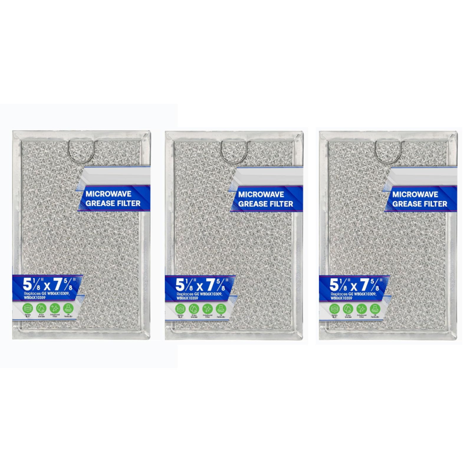 SIXRUN Aluminium Mikrowellen Fettfilter, 3er Pack Feines Netz