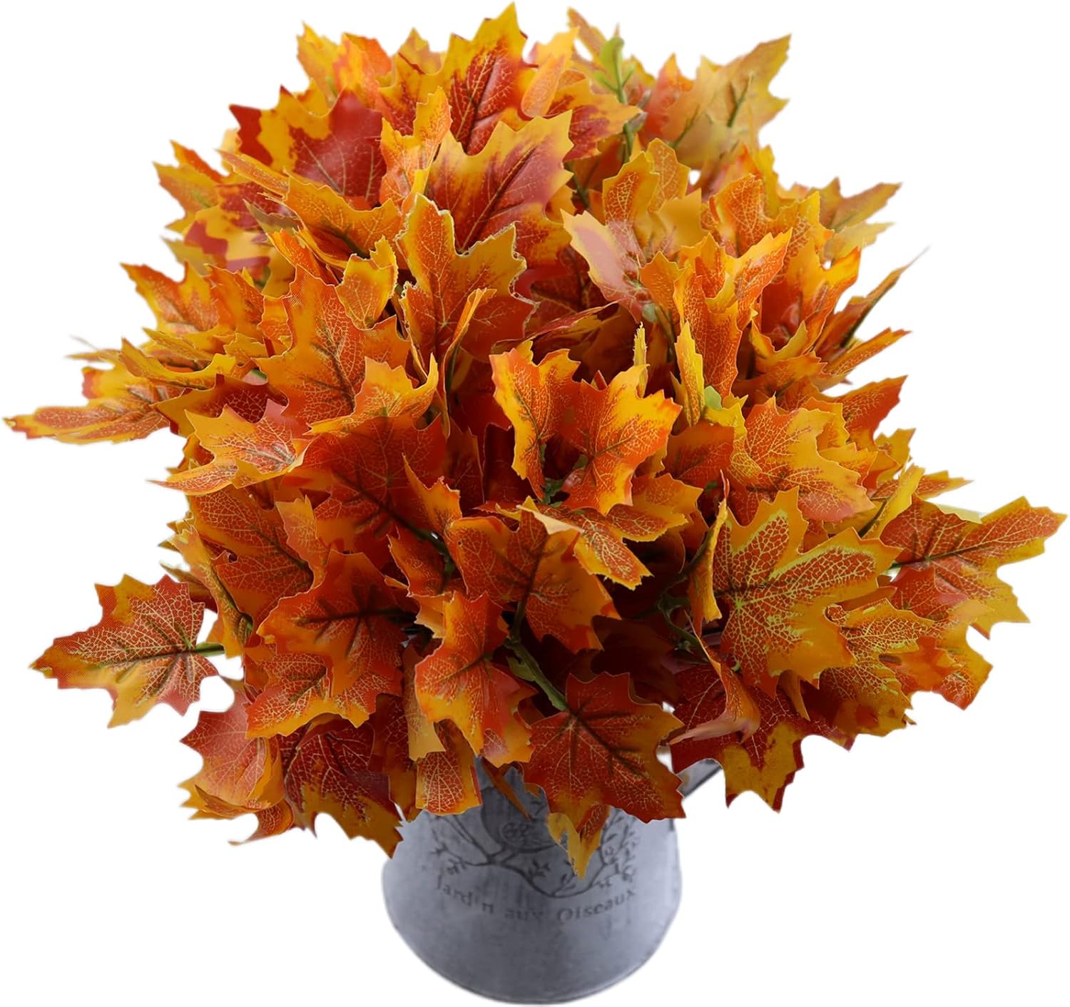 Maple Leaves Branches, Arowner 6PCS Artificial Fall Leaf Bush Silk
