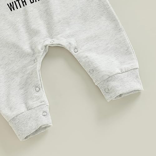 Miniatura 6 de BULINGNA Mameluco divertido de una pieza para bebé, niño y niña, el domingo con texto en inglés We Watch Football with Daddy