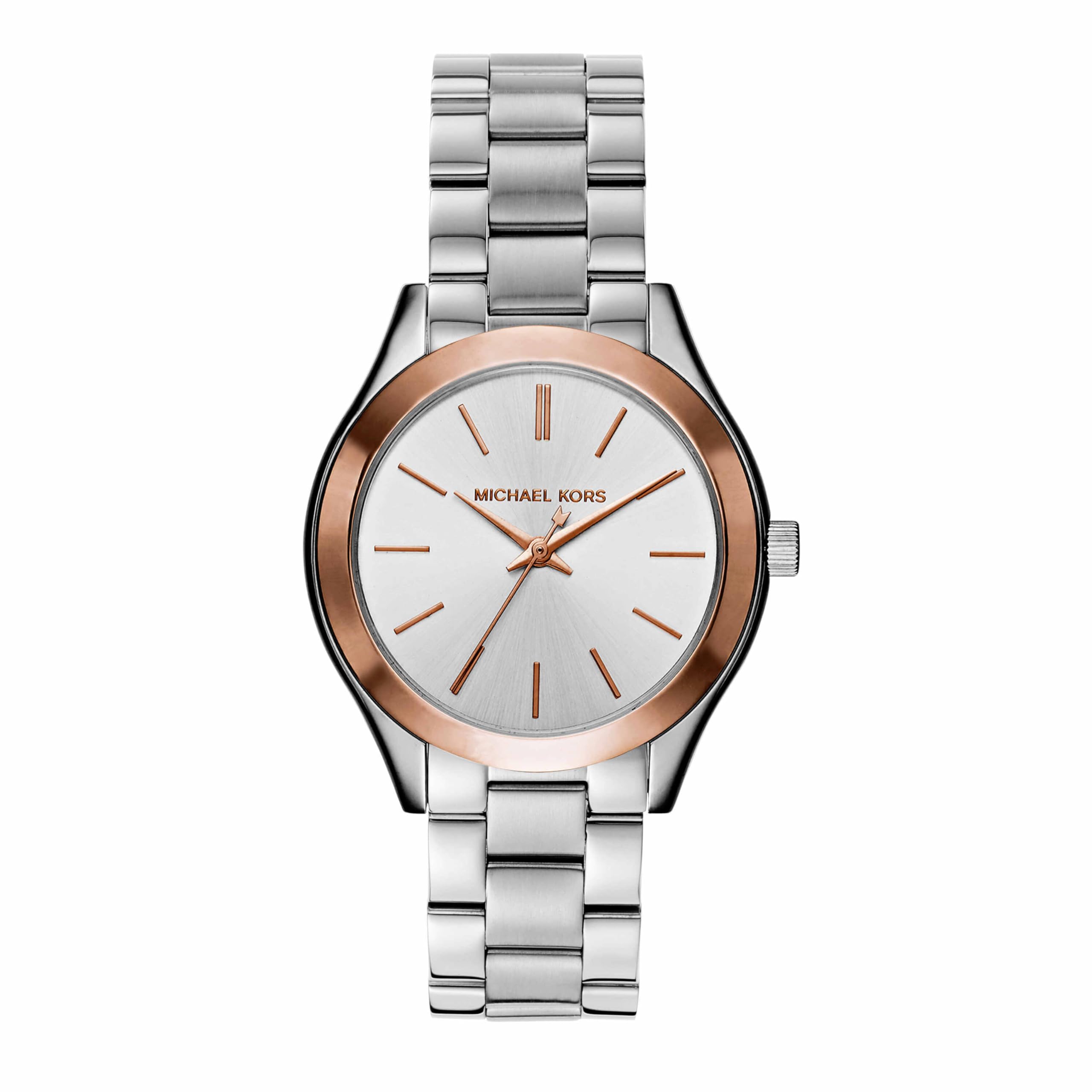Michael Kors Reloj Slim Runway para Mujer, 33mm Movimiento de Cuarzo a Tres Agujas con Correa de Acero Inoxidable